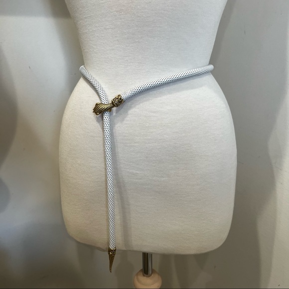 White Bronze Snake Mesh Necklace or Belt - Picture 3 of 5